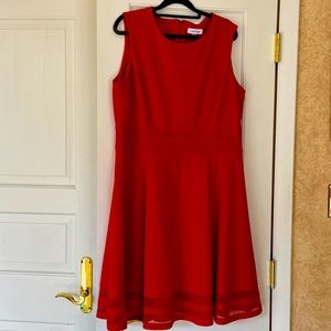 Calvin Klein sleeveless red dress